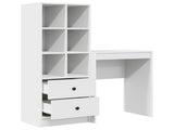 Desk with Drawer with Shelf with Storage 2 pcs White 3337297