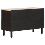 TV Cabinet White Wash Finish 70 x 33 x 46 cm Solid Mango Wood 4017865