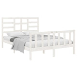 Bed Frame without Mattress White Solid Wood 120x190 cm Small Double 3105896