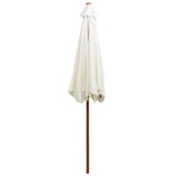 Garden Parasol 270x270 cm Wooden Pole Cream White 42962