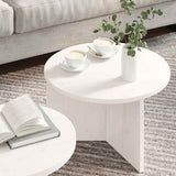 Coffee Table 2 pcs White Solid Pine wood 873551