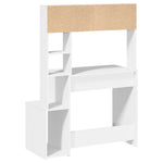 ZNTS Desk with Shelves White 100x45x140 cm Engineered Wood 860436