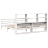 Bookcase Bed without Mattress White 180x200 cm Super King Solid Wood Pine 3322244