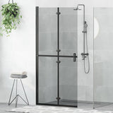 Walk-In Shower Wall Folding Black 90 x 6.5 x 190 cm 42017965