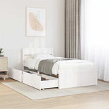 Bed Frame without Mattress White 75x190 cm Small Single Solid Wood Pine 846808