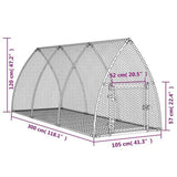 Rabbit Hutch Silver 105x300x120 cm Galvanised Steel 3281528