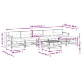 7 Piece Garden Lounge Set with Cushions Grey Solid Wood 3185971
