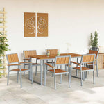 Garden Dining Set 7 pcs Grey and brown 160 x 80 x 75 cm 3284354