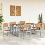 Garden Dining Set 7 pcs Grey and brown 160 x 80 x 75 cm 3284354