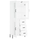 Highboard White 69.5x34x180 cm Engineered Wood 3198601