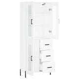 Highboard White 69.5x34x180 cm Engineered Wood 3198601