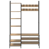 Coat Stand with Shoes Bench Artisan Oak 120.5 x 34 x 190 cm 8012043