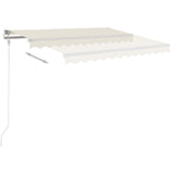 ZNTS Manual Retractable Awning with Posts 4x3.5 m Cream 3070017