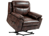 Faux Leather 70&deg Electric Riser Recliner Chair, Dark Brown T3398P343499