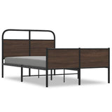 Bed Frame without Mattress 140x190 cm Brown Oak Engineered Wood 4100500