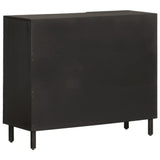 Side Cabinet Black Solid mango wood, engineered wood, iron 356847