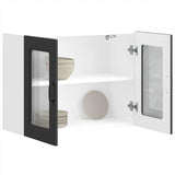Kitchen Wall Cabinet with Glass Door Kalmar Black Engineered Wood 853608