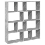 Book Cabinet Concrete Grey 132x29x141.5 cm Engineered Wood 3310310