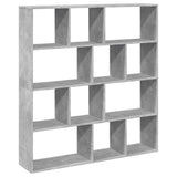 Book Cabinet Concrete Grey 132x29x141.5 cm Engineered Wood 3310310