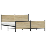 Metal Bed Frame without Mattress Sonoma Oak 193x203 cm 3301366