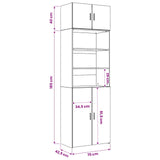 Storage Cabinet with Shelves Old Wood 70 x 42.5 x 225 cm 3446667