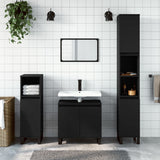 Bathroom Cabinet Black 30x30x190 cm Engineered Wood 831541