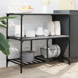 Kitchen Trolley Grey Sonoma 100x50x95 cm Engineered Wood 842309