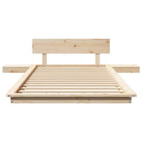 Bed Frame Brown 75 x 190 cm Wood 872425