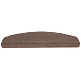 Stair Mats 15 pcs 65x24x4 cm Coffee Brown Half Round Large 133888