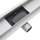 Shower Drain with Glass Cover Black 70 cm Stainless Steel 304 42015951