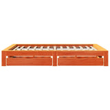 Bed Frame without Mattress Wax Brown 150x200 cm King Size Solid Wood Pine 3308998