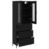 Highboard with Drawer 2 pcs Black Oak Engineered Wood 3416150