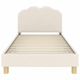 Children's Bed Frame with Headboard Cream 90 x 190 cm 42010973