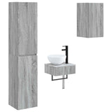 Bathroom Furniture Set 3 pcs Grey Sonoma 33 x 34.5 x 160 cm 3406049