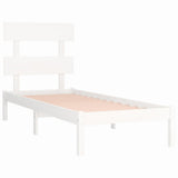 Bed Frame without Mattress White 100x200 cm Solid Wood 3104664