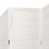 Room Divider 4 Panels White Solid Wood Paulownia 358835
