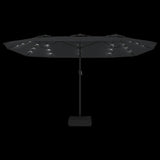 Double-Head Garden Parasol with LEDs Anthracite 449x265 cm 362955