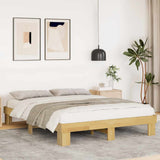 Bed Frame without Mattress 140x190 cm Solid Wood Oak 851960
