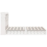 Bookcase Bed without Mattress White 150x200 cm King Size Solid Wood Pine 3323963