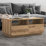 Coffee Table with LED Lights Artisan Oak 90x49x40 cm 857711