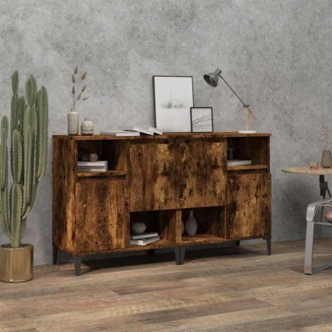 Sideboards 2 pcs Smoked Oak 60x35x70 cm Engineered Wood 3185732