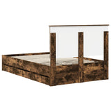 Bed Frame with Drawer Smoked Oak 120 x 200 cm Engineer Wood 3411135