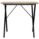 ZNTS Dining Table X-Frame 90x90x75.5 cm Solid Wood Pine and Steel 3282762