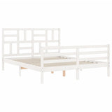 Bed Frame without Mattress White King Size Solid Wood 3194902