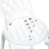 Garden Table Set 3 pcs White Cast Aluminium 3334750