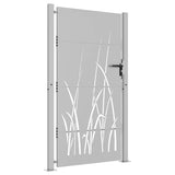 Garden Gate 100x200 cm Corten Steel Grass Design 153231