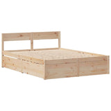 Bed Frame without Mattress 135x190 cm Double Solid Wood Pine 3307137