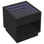 ZNTS Bedside Table with Infinity LED Black 50x50x50 cm 3284085