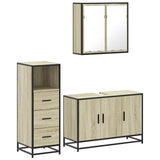 ZNTS 3 Piece Bathroom Furniture Set Sonoma Oak Engineered Wood 3301011