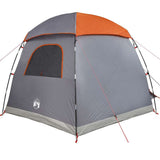 Family Tent Igloo 6-Person Grey and Orange Waterproof 4009571